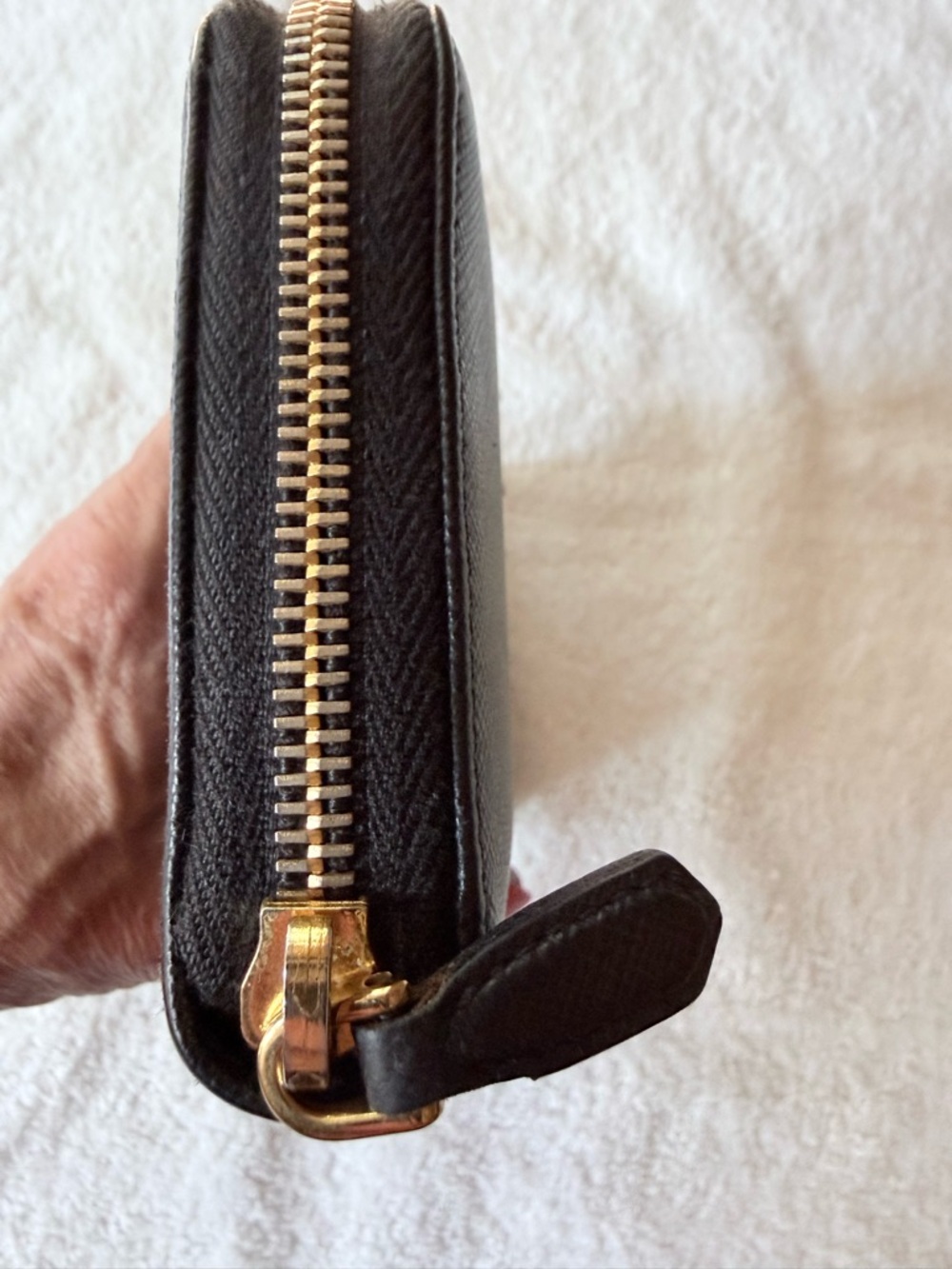 Prada Black Saffiano Leather Wallet with Gold Triangle Logo - Picture 5 of 11
